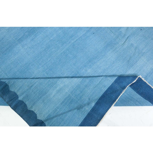 Doris Leslie Blau Vintage Indian Dhurrie Blue Rug For Sale In New York - Image 6 of 8