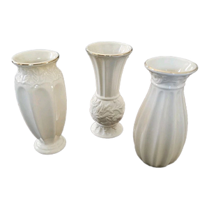 1990s Lenox Carved Bud Vases- Set of 3