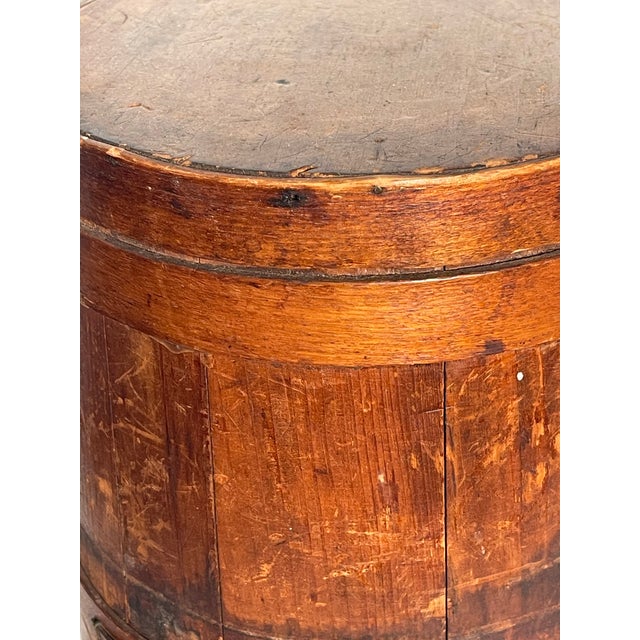 Antique American Folk Art 19 Th C Wood Bucket Pail For Sale - Image 4 of 5