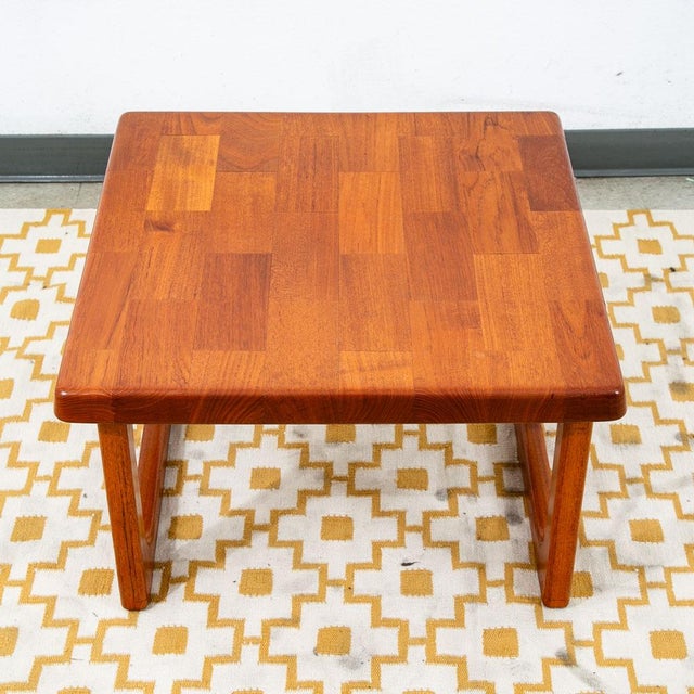 Brown 1960s Mid Century Danish Modern End Tables Side Nightstands Teak Square Niels Bach MCM For Sale - Image 8 of 12