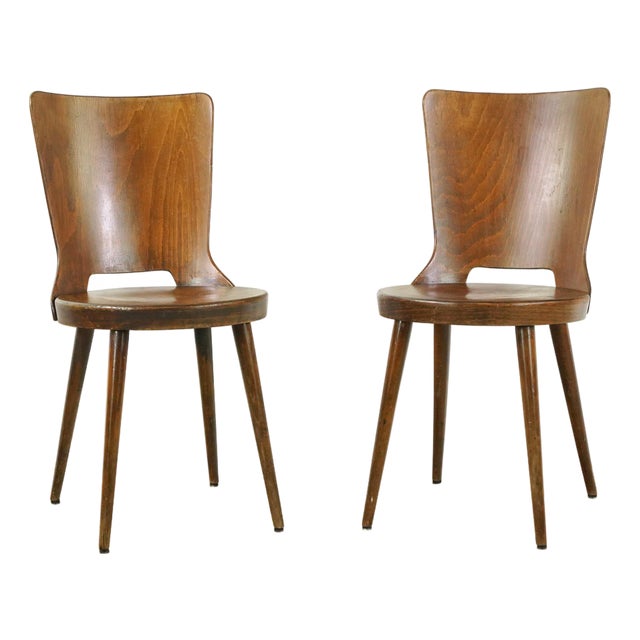 Pair of 1960s 1960s Mid Century style dining chairs Attributed to Baumann For Sale