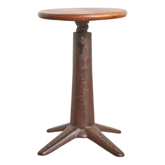 Antique Swivel Factory Stool from Singer, 1940s For Sale