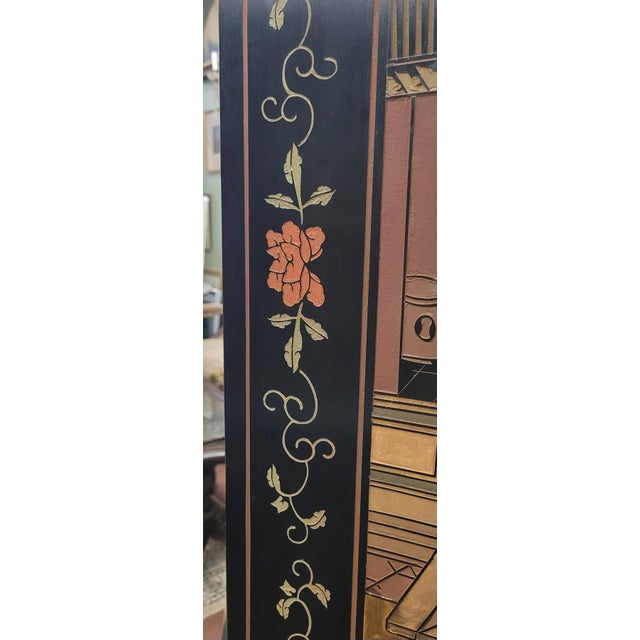 Vintage Chinese Sculpted Four Part Folding Screen For Sale - Image 9 of 18