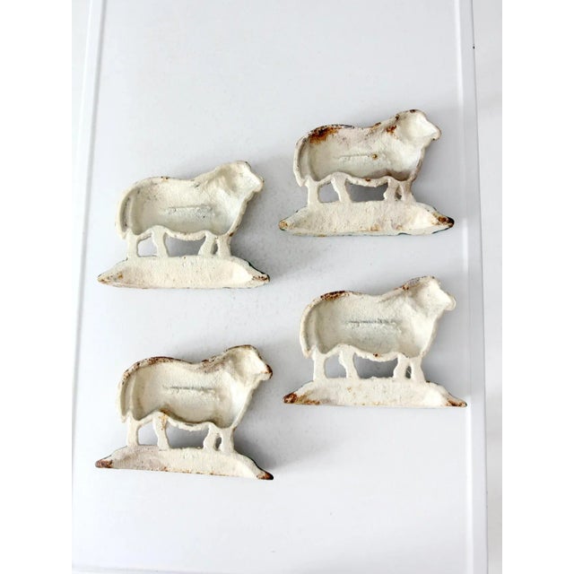 Cream Antique Cast Iron Sheep Door Stops Set of 4 For Sale - Image 8 of 9