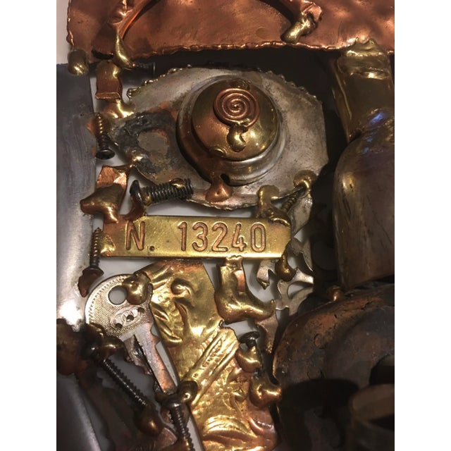 1980s Vintage Brutalist Mixed Metals Mask For Sale - Image 5 of 10