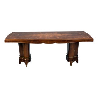 Jules Leleu, French Art Deco, Rosewood, Abalone, Rare Dining Table, France, 1930s For Sale