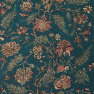Zoffany Indienne Print Fabric in Prussian Blue/Koi For Sale