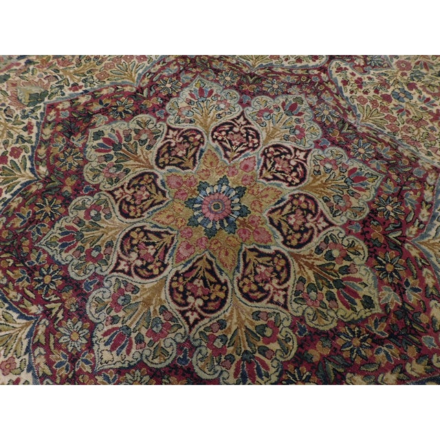 Hand-Knotted Antique Persian Kerman Lavar Rug 7'8"x 9'8" For Sale - Image 17 of 18