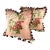 Early 20th Century American Broad Cloth Tasseled Floral Pillows/a Pair For Sale