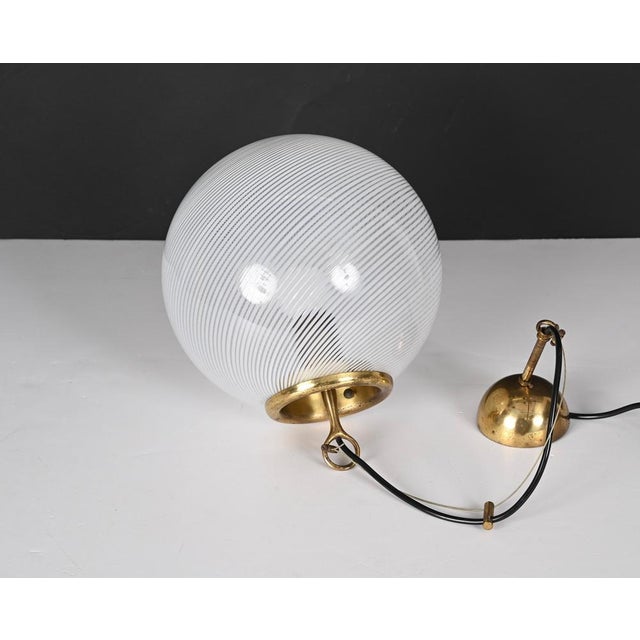 Mid-Century Tessuto White and Crystal Murano Glass Chandelier from Venini, 1970s For Sale - Image 16 of 18