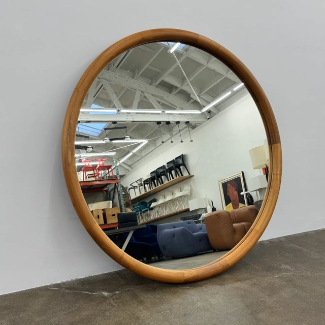 Contemporary Porada Giove Mirror With Canaletta Walnut Frame For Sale - Image 3 of 8