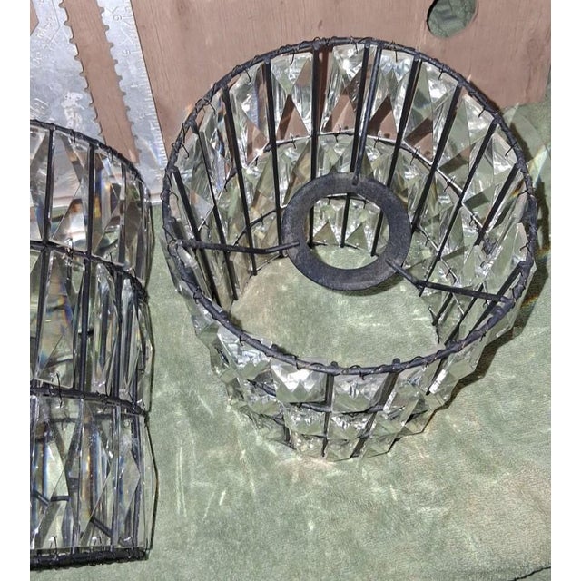 Selling a matching set of 2 Pottery Barn Adeline accent lamp replacement shades. They feature a clean black iron metal...