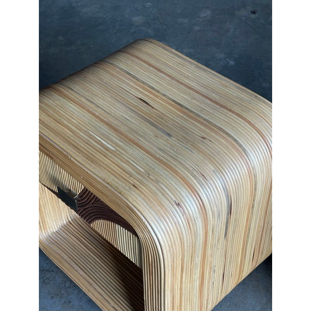 1980s Pencil Reed Bamboo Nightstands After Betty Cobonpue and Gabriella Crespi- A Pair For Sale - Image 10 of 11