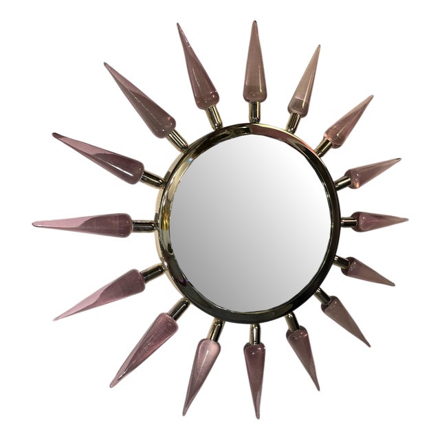 Murano Glass Mirror attributed to Gino Cenedese, 1980s For Sale