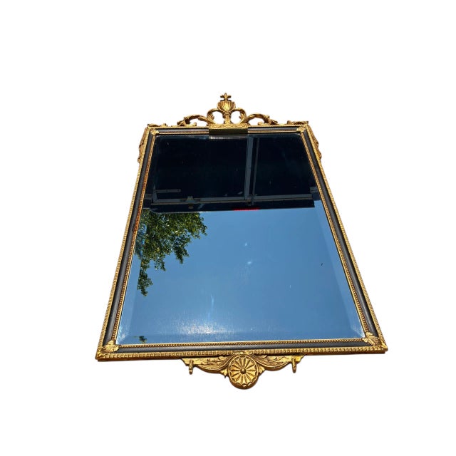 Vintage Decorative Arts Mirror Gold Gilt French Louis XIV Style For Sale - Image 11 of 13