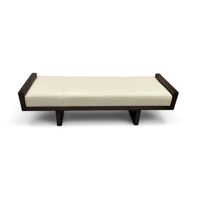 Contemporary John Richard Virtu Leather Bench For Sale - Image 3 of 12