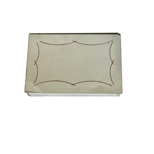 Extremely rare antique French Eglomise mirrored cigarette or jewelry box. Mirrors on all the top and all 4 sides. Each...