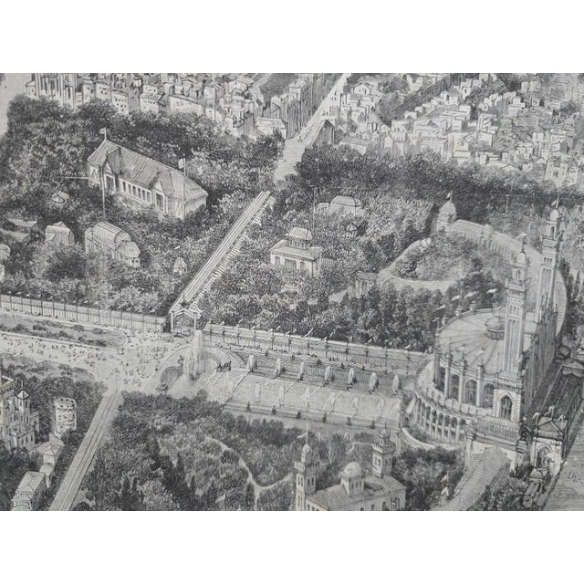 Panoramic View of the 1889 Paris Exposition Universelle with the Eiffel Tower, 1889, Engraving For Sale - Image 10 of 13