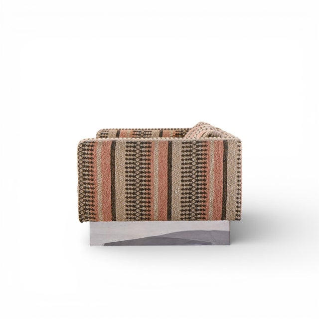 Mid 20th Century Milo Baughman for Thayer Coggin Chrome Settee Loveseat Sofas - Pair For Sale - Image 5 of 13