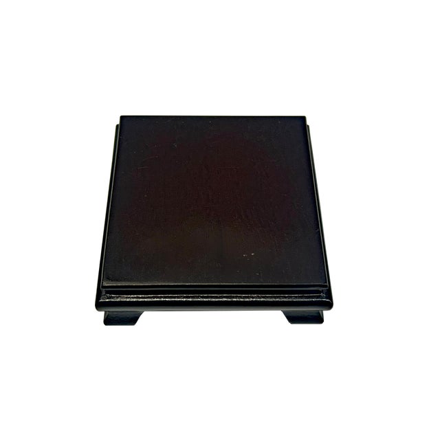 3" Dark Brown Wood Square Shape Display Stand Riser Easel For Sale - Image 4 of 5