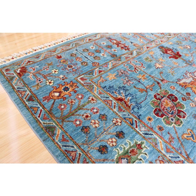 Sky Blue Sky Blue Ziegler Sultanabad Wool Rug – 5'11" X 8'8" For Sale - Image 8 of 10