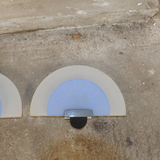 Blue Diva Wall Lights from Arteluce, Italy, 1980s, Set of 2 For Sale - Image 3 of 9