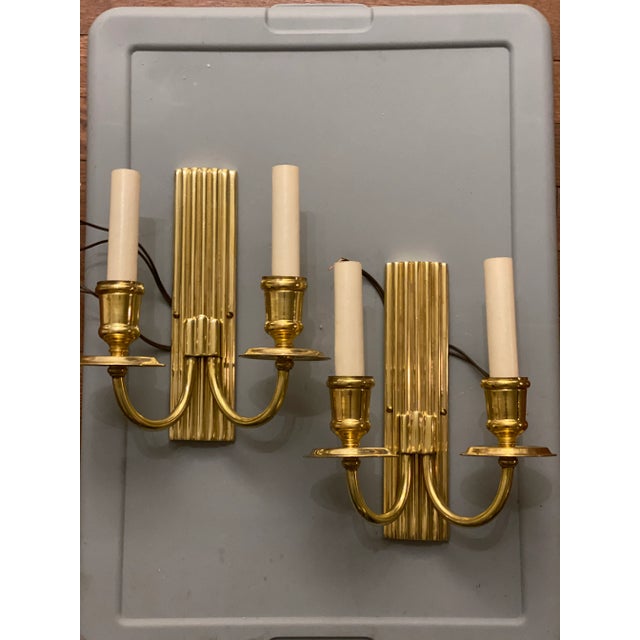 1920’s Gilt Bronze Sconces - a Pair For Sale - Image 9 of 9