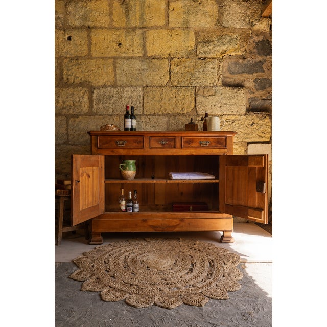 Mid-Century Modern Antique French Rustic Sideboard in Cherrywood, Early 1900s For Sale - Image 3 of 10
