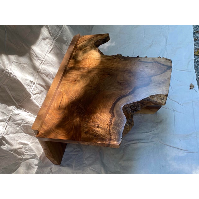 George Nakashima Inspired Claro Walnut and English Elm Coffee Table Handcrafted by Erik O. F. Schutz For Sale - Image 4 of 7