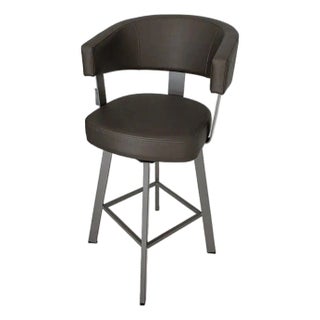 Amisco 27" Counter Height Swivel Stools Taupe Grey For Sale