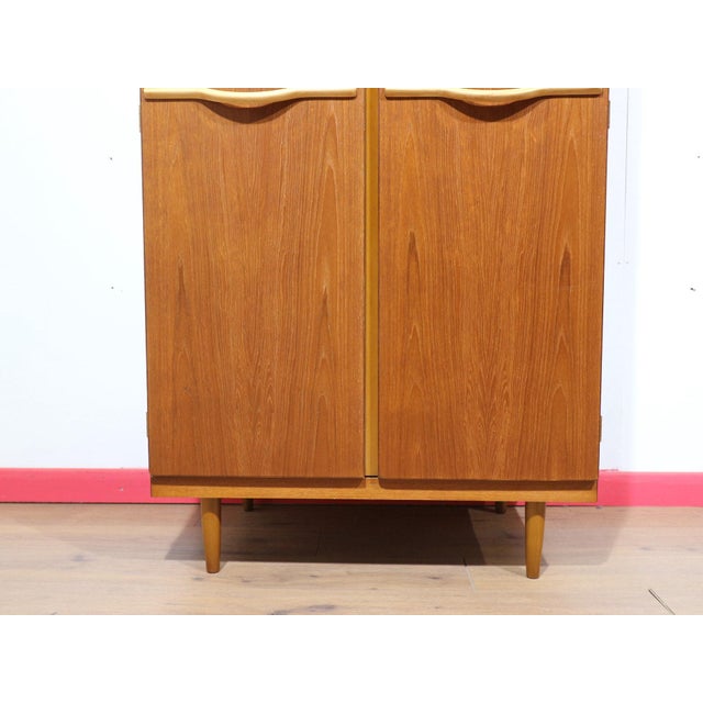 Mid Century Modern Vintage Teak Double Armoire Wardrobe by Stonehill Danish Style For Sale - Image 9 of 13