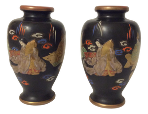 Ceramic Satsuma Vases, Late 19th Century, Set of 2