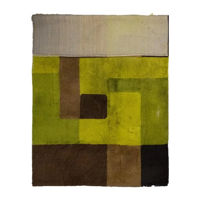 Space Age Green Cubes Rug, 1970s For Sale - Image 4 of 8