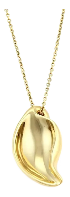 Tiffany & Co. 18k Yellow Gold Leaf Pendant Necklace