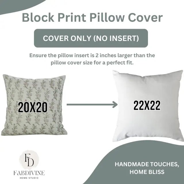 Fabdivine Artisan Block Print Water Replicant Cushion Cover 26x26 Inch Cotton Linen- Deepika For Sale - Image 6 of 6