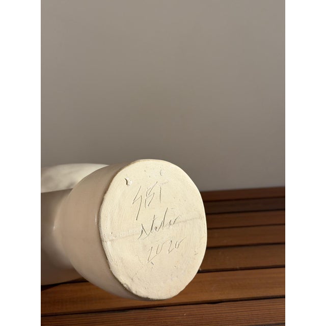 Simone Bodmer-Turner Double-Neck Vessel — Original Stoneware, Studio-Marked 2020 For Sale - Image 4 of 4