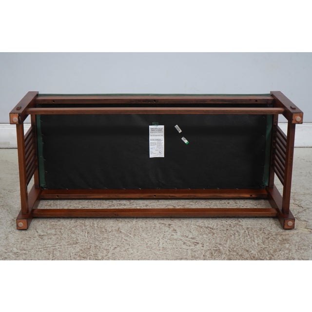 Stickley Mission Cherry Leather Bench For Sale - Image 13 of 16
