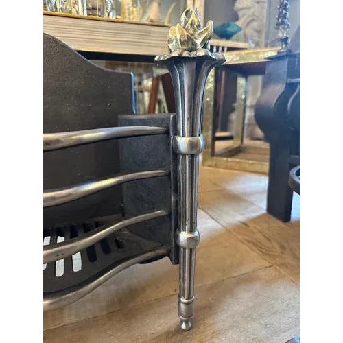 Metal Regency English Fire Grate Fire Basket, 1900s For Sale - Image 7 of 8