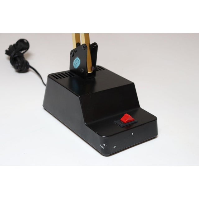 Vintage Black and Tubular Brass Adjustable Articulating Task / Desk Lamp by Electrix For Sale - Image 10 of 12