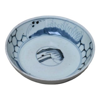 Late Edo Japanese Imari Porcelain Sometsuke Shallow Bowl For Sale