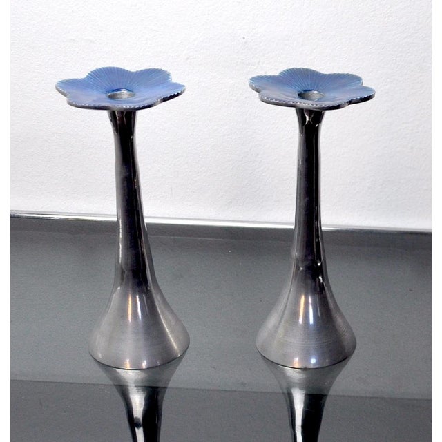 Brutalist Floral Candlesticks attributed to David Marshall, Spain, 1980s, Set of 2 For Sale - Image 10 of 10