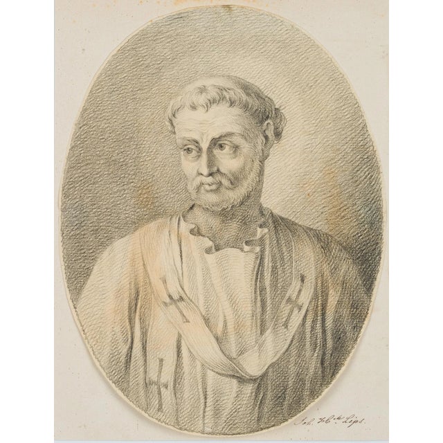 J.Lips, Representation of a Religious Figure, 1790, Pencil For Sale - Image 5 of 5
