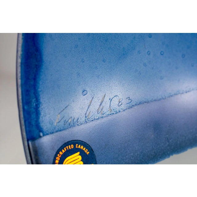 Cerulean Signed, Dated 1983 Handcrafted Glassworks of Canada Art Glass 12" Decorative Plate For Sale - Image 8 of 13