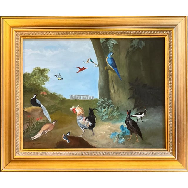Realism Oil Painting of Exotic Birds and Fowl by Satori Gregorakis For Sale - Image 3 of 3