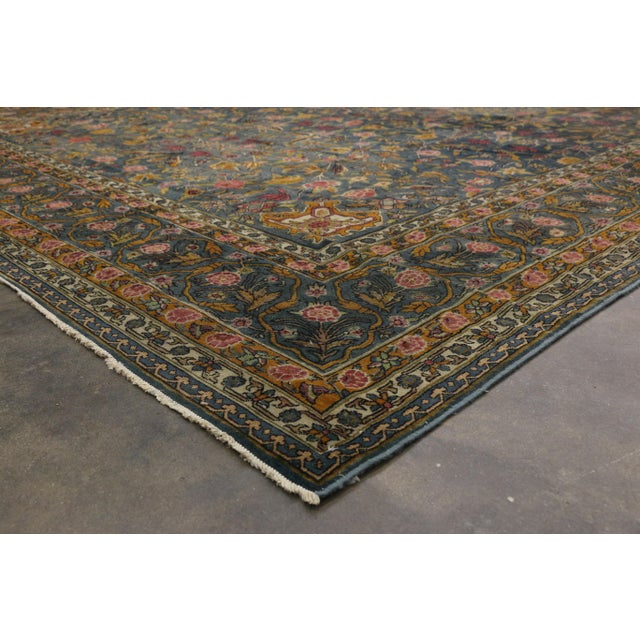 Bottle Green Late 19th Century Indian Agra Rug, 09'09 X 19'08 For Sale - Image 8 of 10