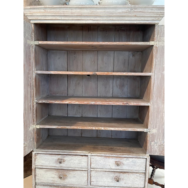 18th Century 18th Century Swedish Gustavian Cabinet With Reeded Diamonds For Sale - Image 5 of 5