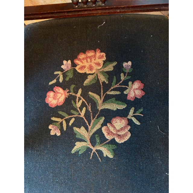 Wood Antique Eastlake Style Victorian Needlepoint Armchair For Sale - Image 7 of 8
