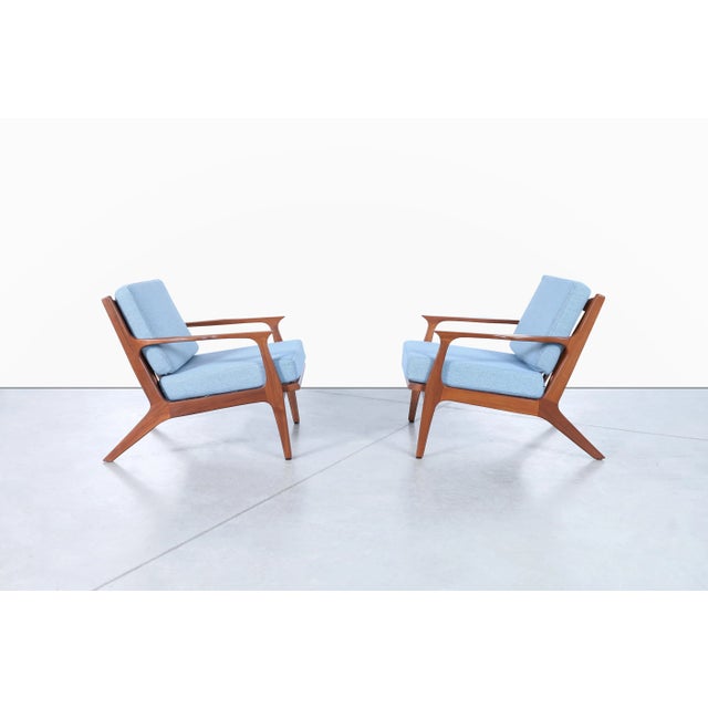 Ib Kofod-Larsen Danish Modern Walnut Lounge Chairs After Ib Kofod Larsen For Sale - Image 4 of 12