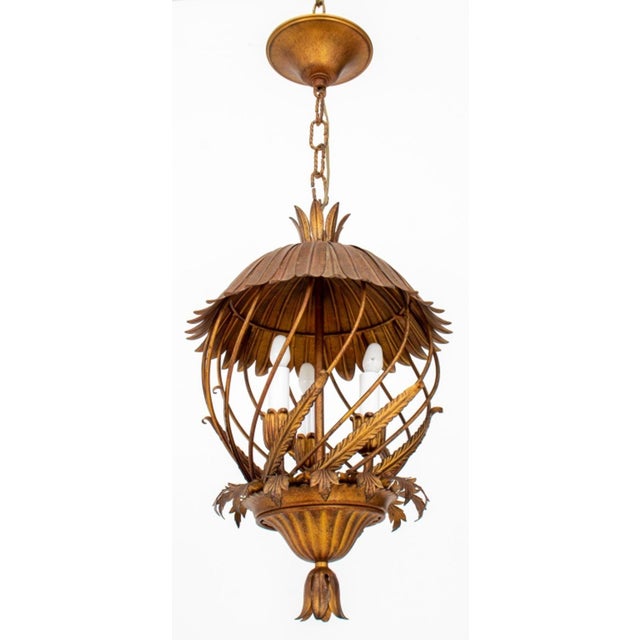 Italian Patinated Metal Rustic Lantern, 1970s For Sale - Image 4 of 10