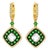 Mid 20th Century 14k Yellow Gold Green Amethyst Diamond Tsavorite Drop Dangle Earrings, Pair For Sale
